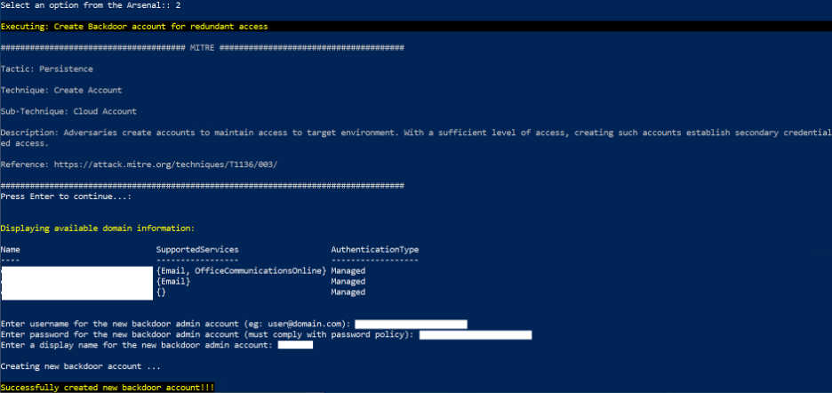 MAAD Backdoor Account