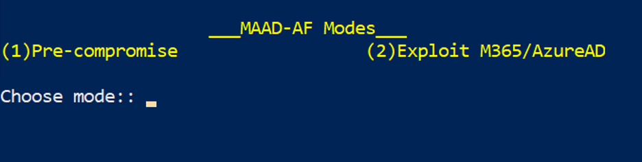 MAAD Operating Modes