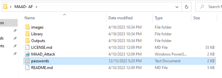 MAAD Password File