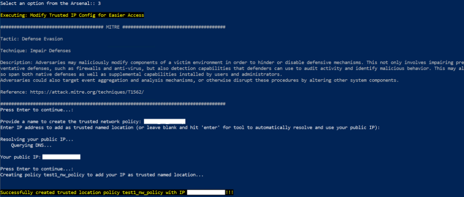 MAAD Trusted Network Policy
